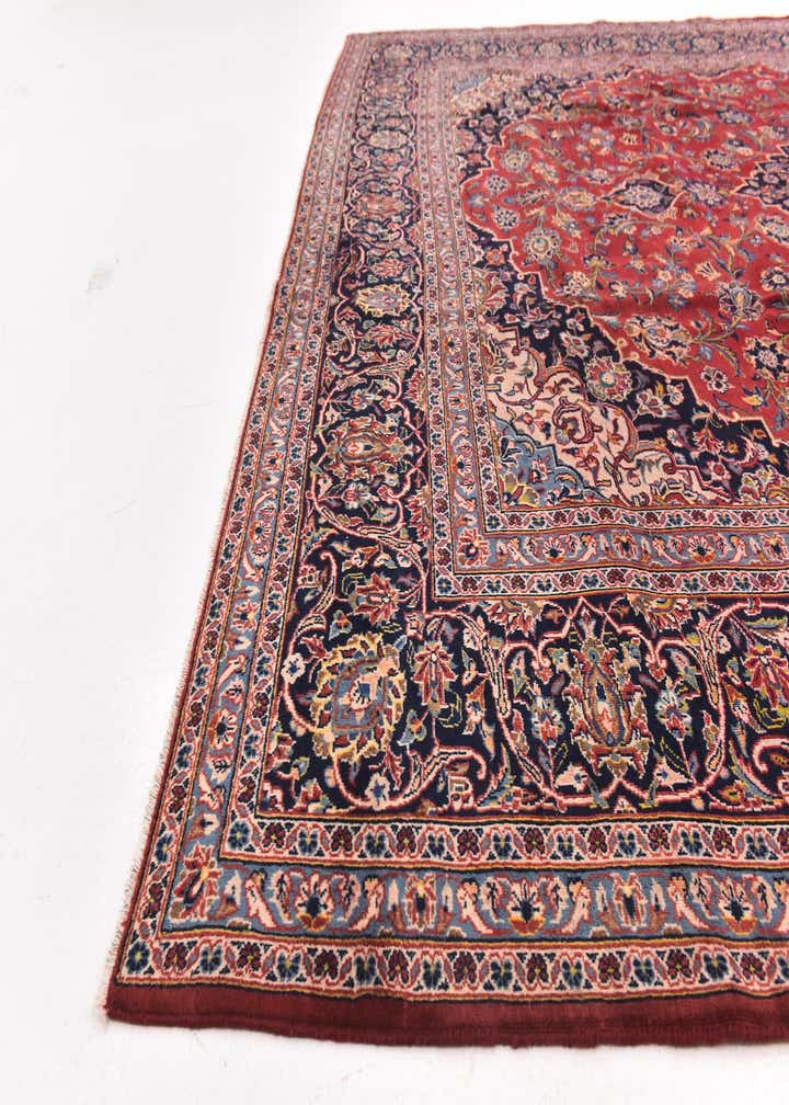 9' 8 x 12' 10 Hand Knotted Kashan Persian Wool Rug