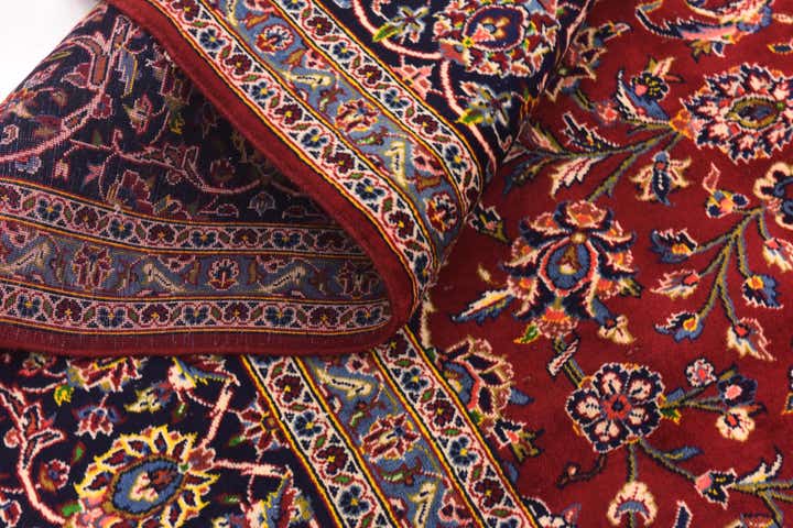 9' 7 x 13' Hand Knotted Kashan Persian Wool Rug