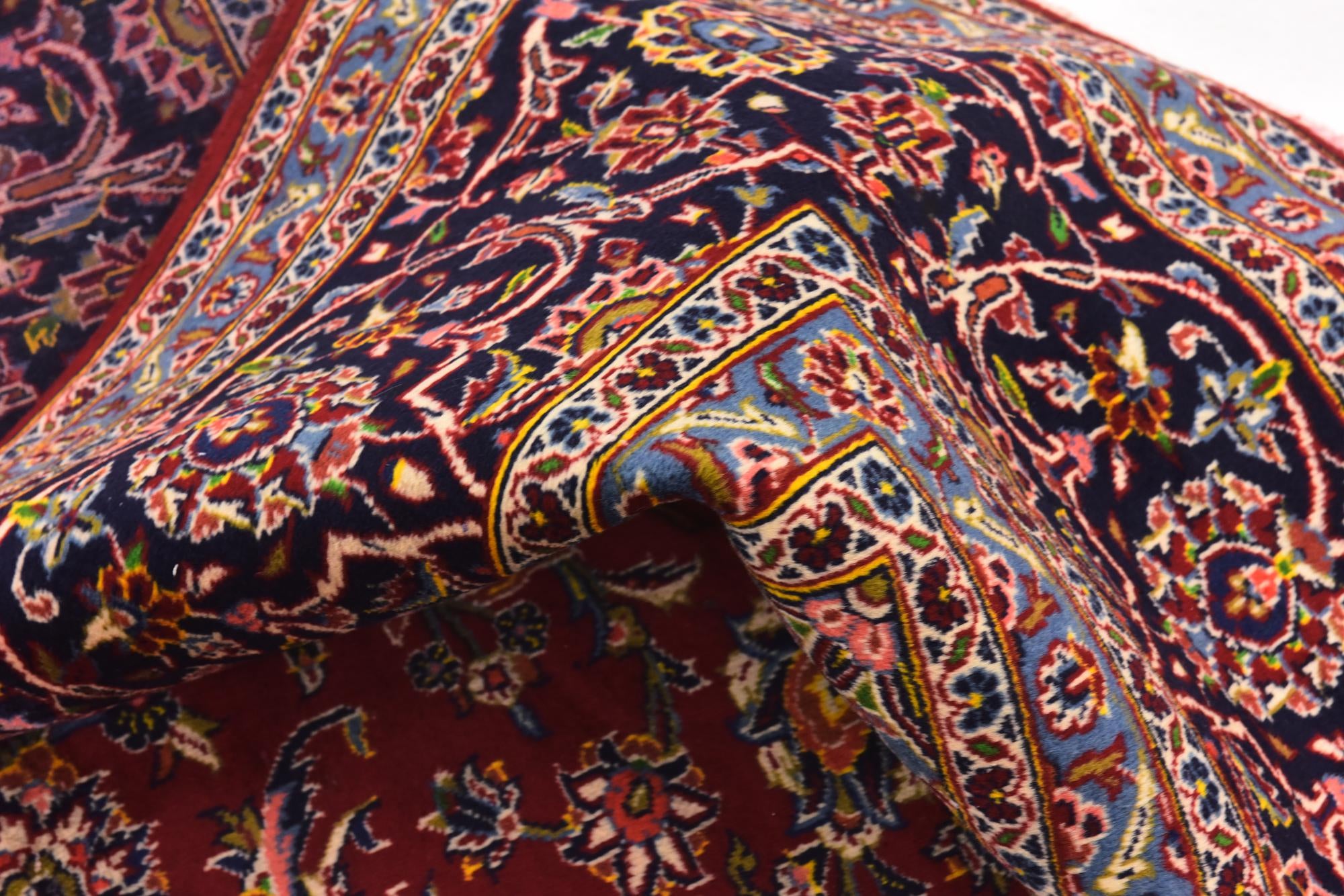 9' 7 x 13' Hand Knotted Kashan Persian Wool Rug