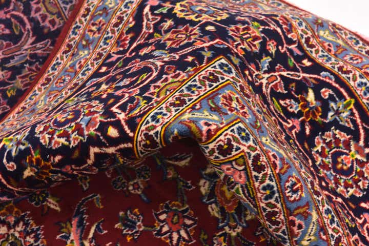 9' 7 x 13' Hand Knotted Kashan Persian Wool Rug