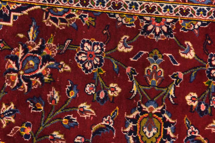9' 7 x 13' Hand Knotted Kashan Persian Wool Rug