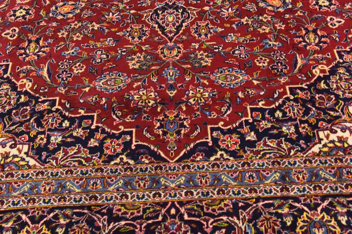 9' 7 x 13' Hand Knotted Kashan Persian Wool Rug