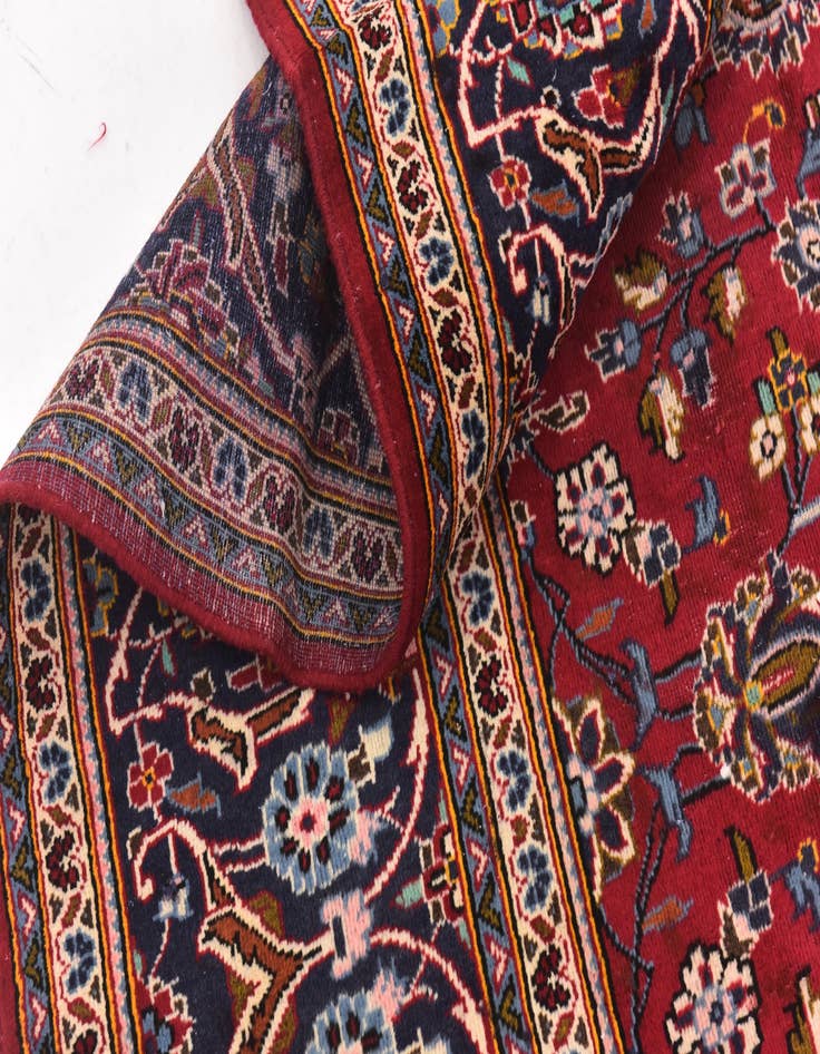 Detail image of 8' x 11' 4 Hand Knotted Kashan Persian Wool Rug