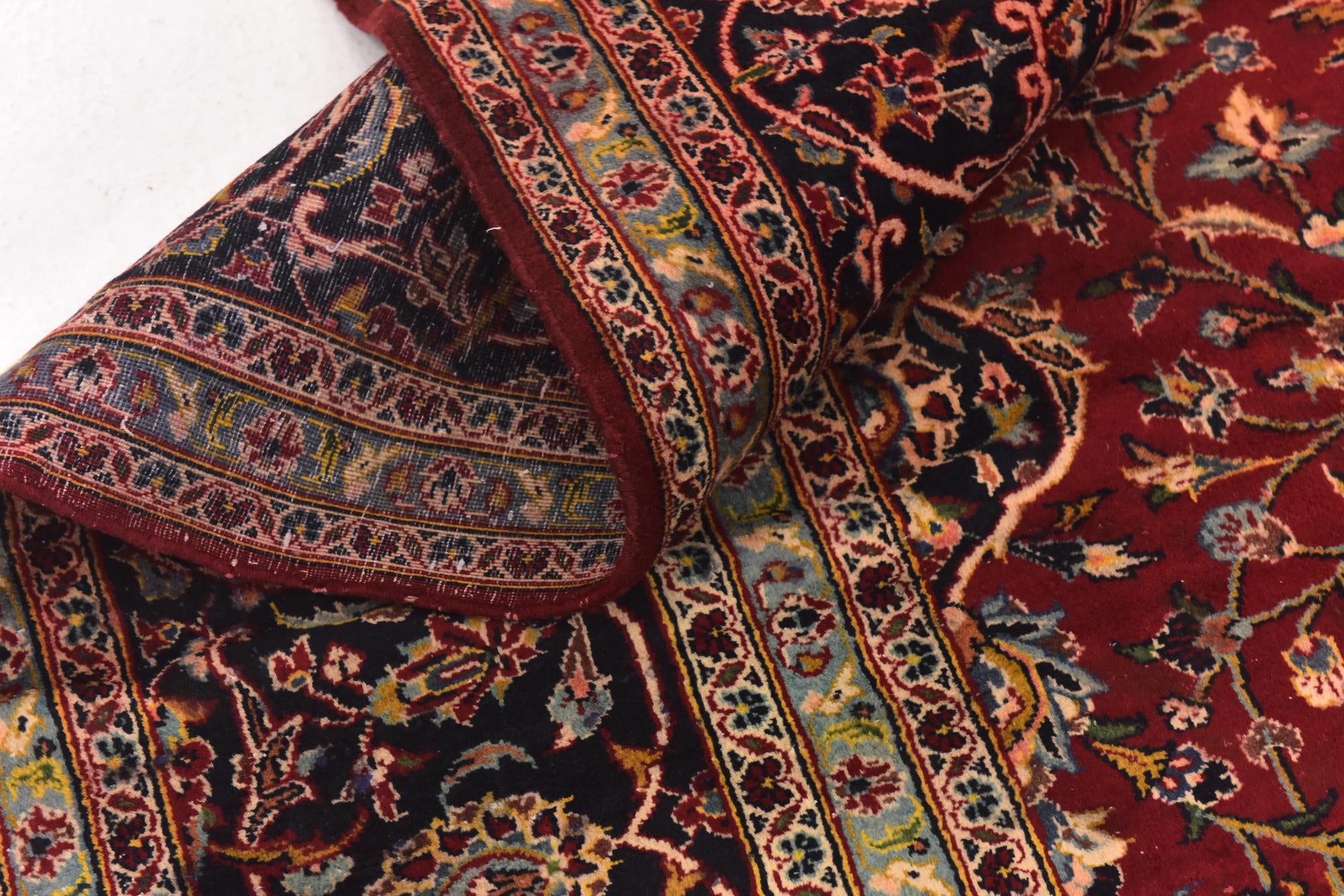 9' 9 x 13' 4 Hand Knotted Kashan Persian Wool Rug