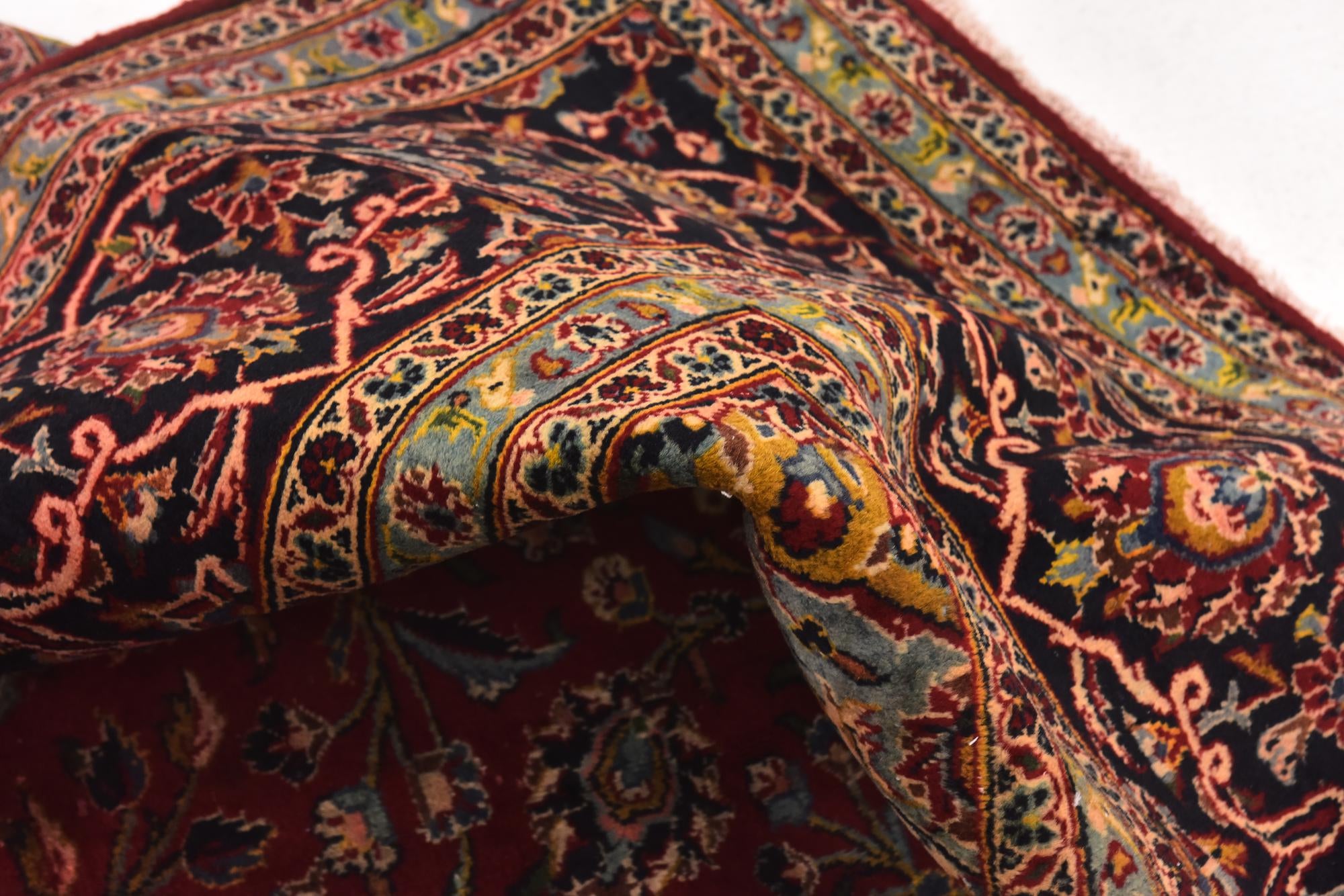 9' 9 x 13' 4 Hand Knotted Kashan Persian Wool Rug