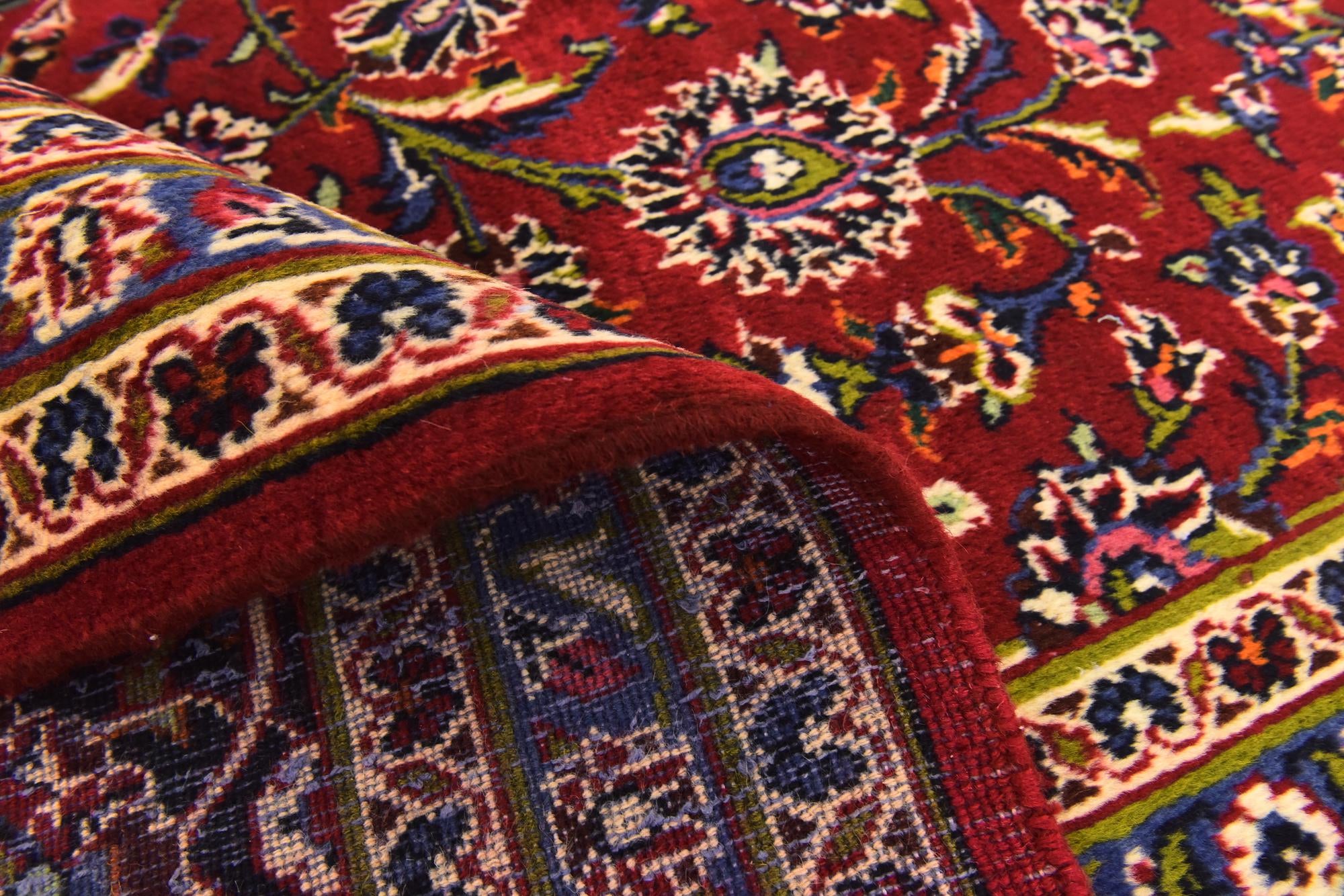 9' 8 x 13' 3 Hand Knotted Kashan Persian Wool Rug