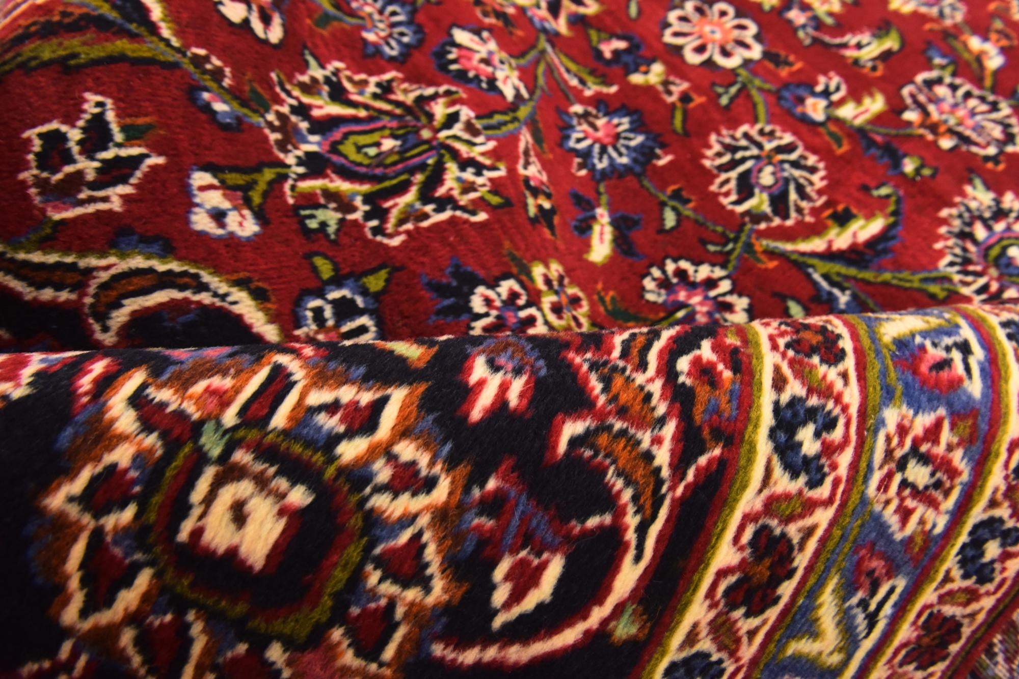 9' 8 x 13' 3 Hand Knotted Kashan Persian Wool Rug