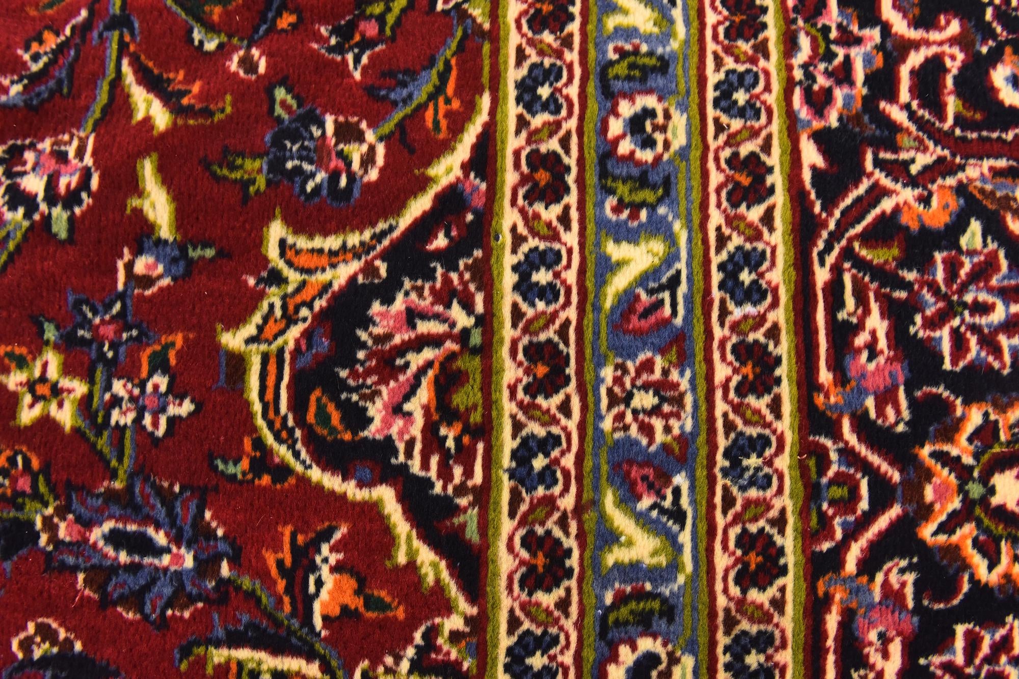 9' 8 x 13' 3 Hand Knotted Kashan Persian Wool Rug