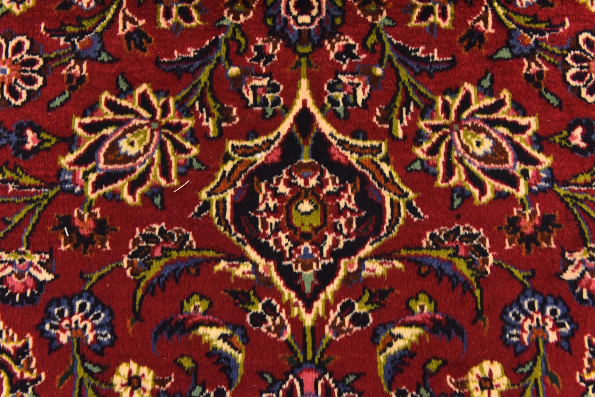 9' 8 x 13' 3 Hand Knotted Kashan Persian Wool Rug