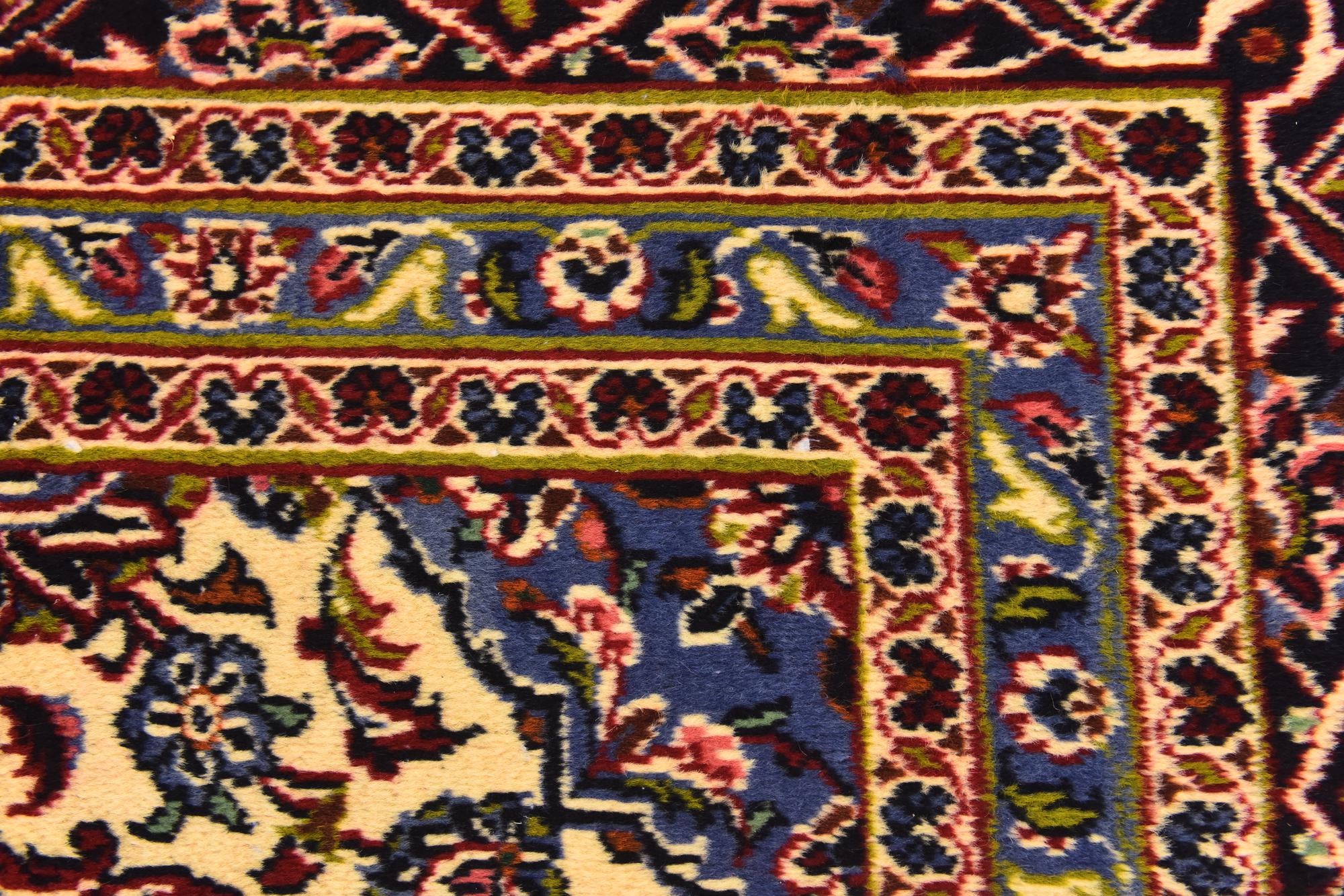9' 8 x 13' 3 Hand Knotted Kashan Persian Wool Rug
