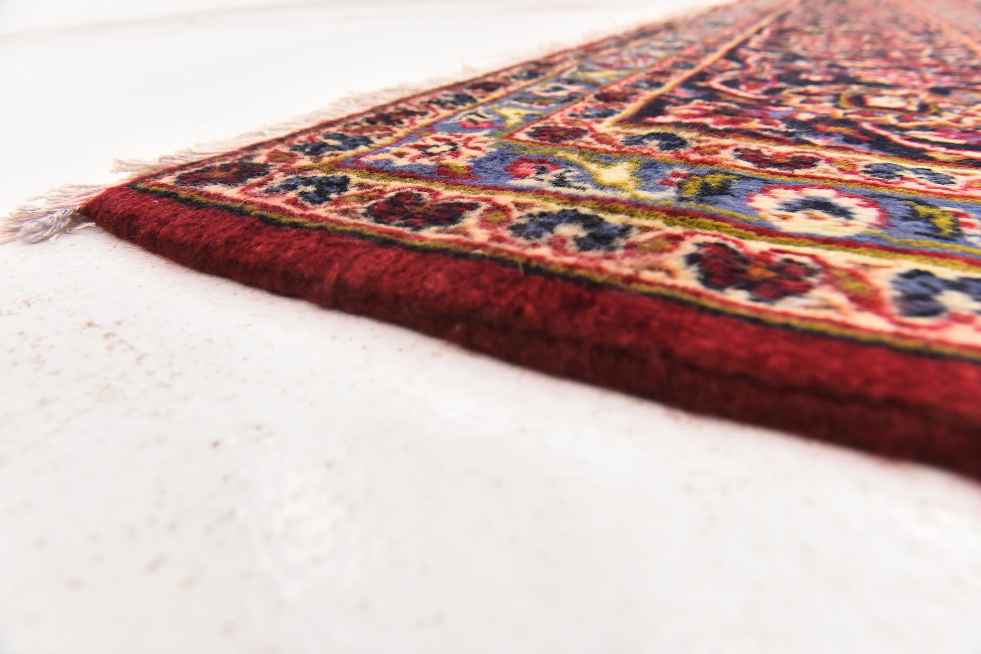 9' 8 x 13' 3 Hand Knotted Kashan Persian Wool Rug