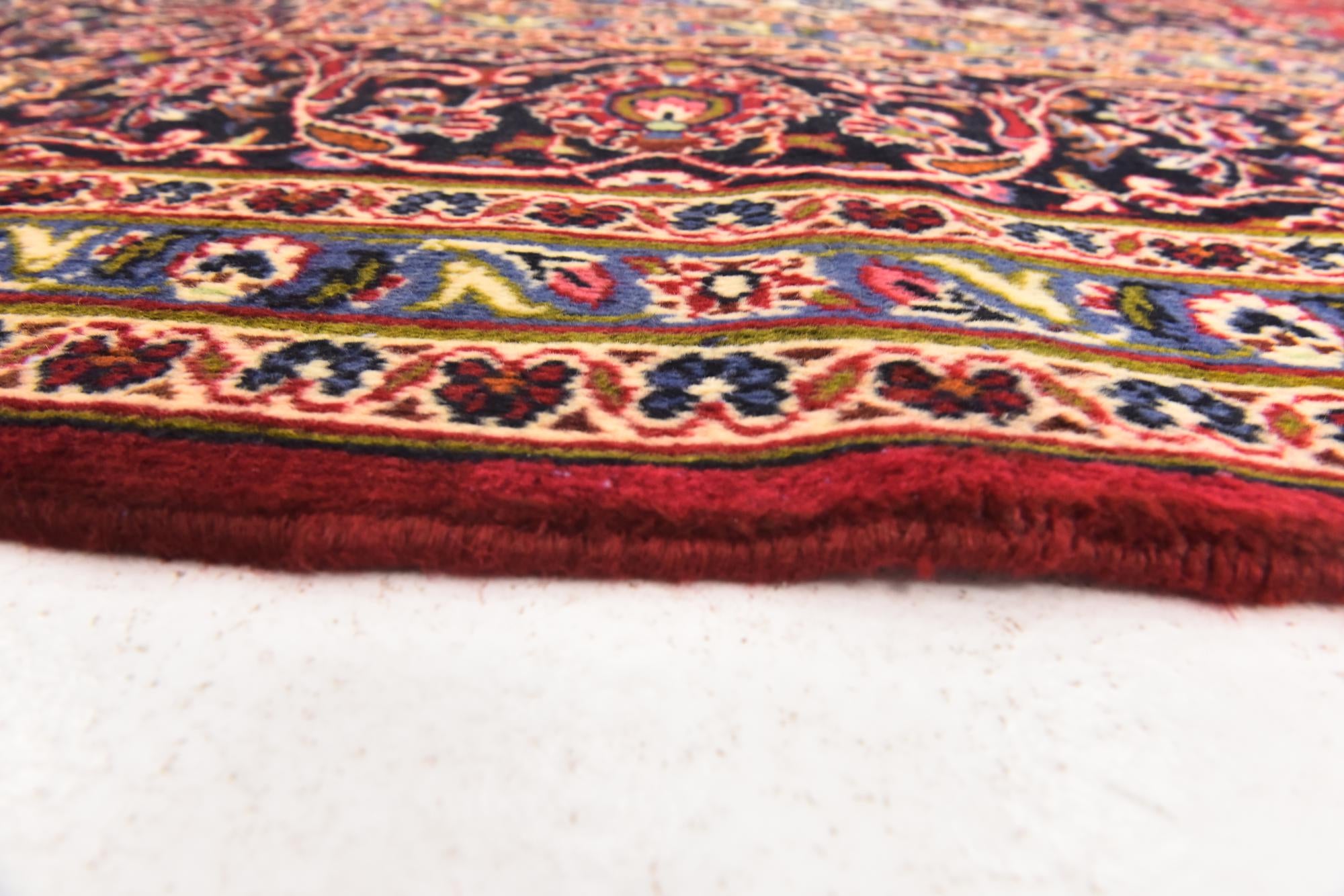 9' 8 x 13' 3 Hand Knotted Kashan Persian Wool Rug