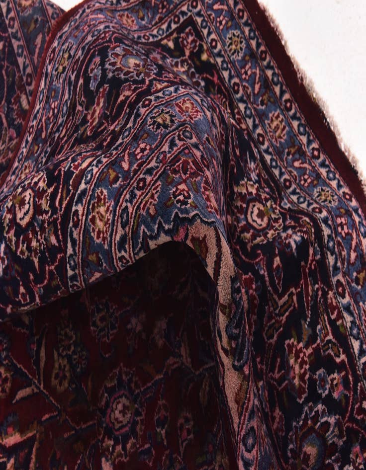 Detail image of 9' 10 x 12' 9 Hand Knotted Kashan Persian Wool Rug