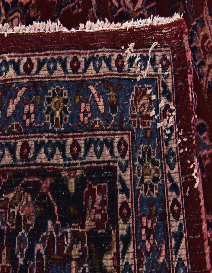 Detail image of 9' 10 x 12' 9 Hand Knotted Kashan Persian Wool Rug