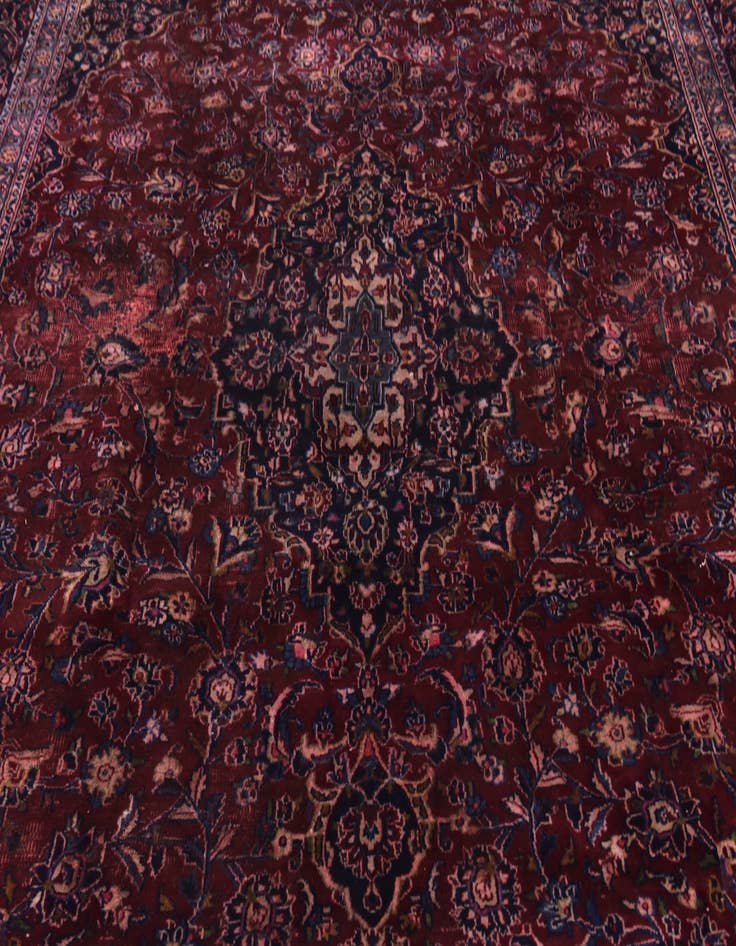Detail image of 9' 10 x 12' 9 Hand Knotted Kashan Persian Wool Rug