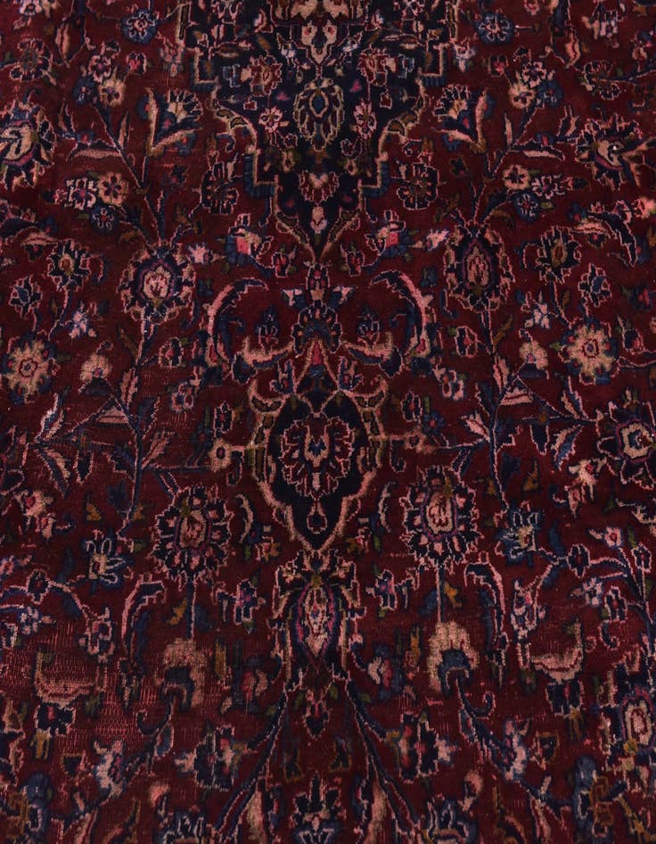 Detail image of 9' 10 x 12' 9 Hand Knotted Kashan Persian Wool Rug