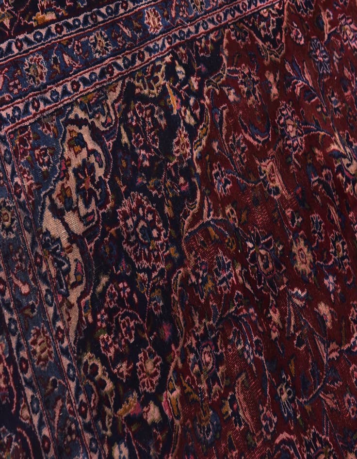 Detail image of 9' 10 x 12' 9 Hand Knotted Kashan Persian Wool Rug
