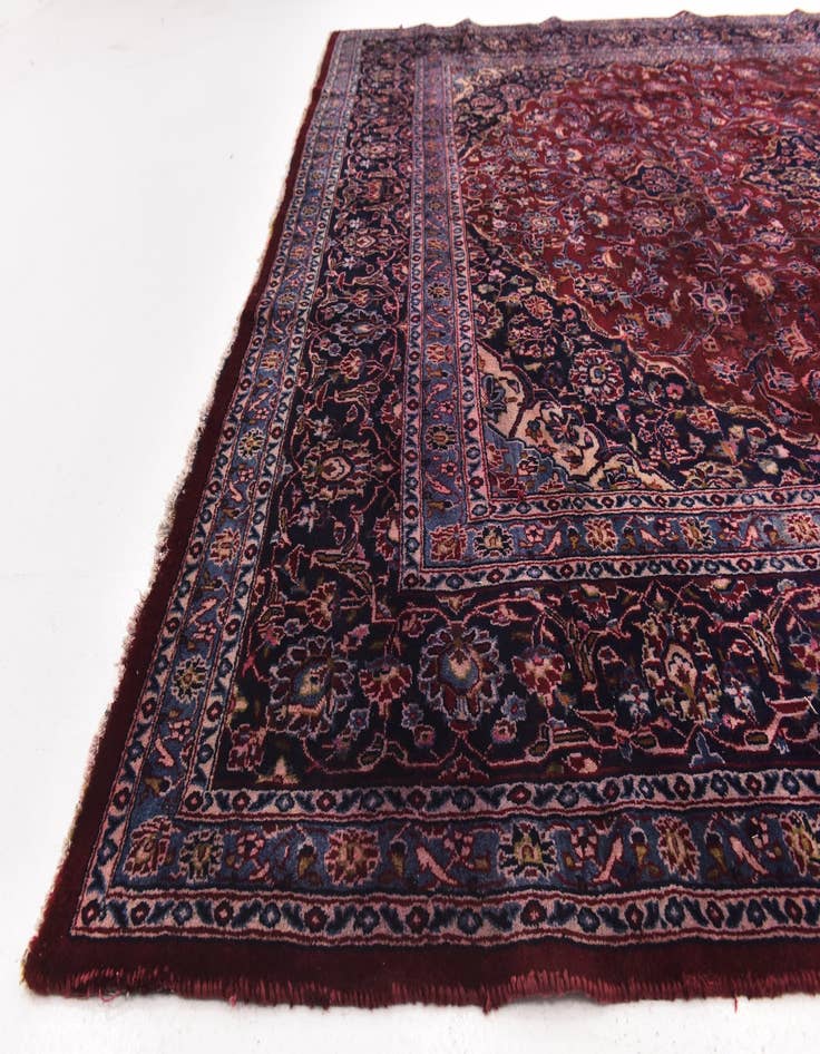 Detail image of 9' 10 x 12' 9 Hand Knotted Kashan Persian Wool Rug