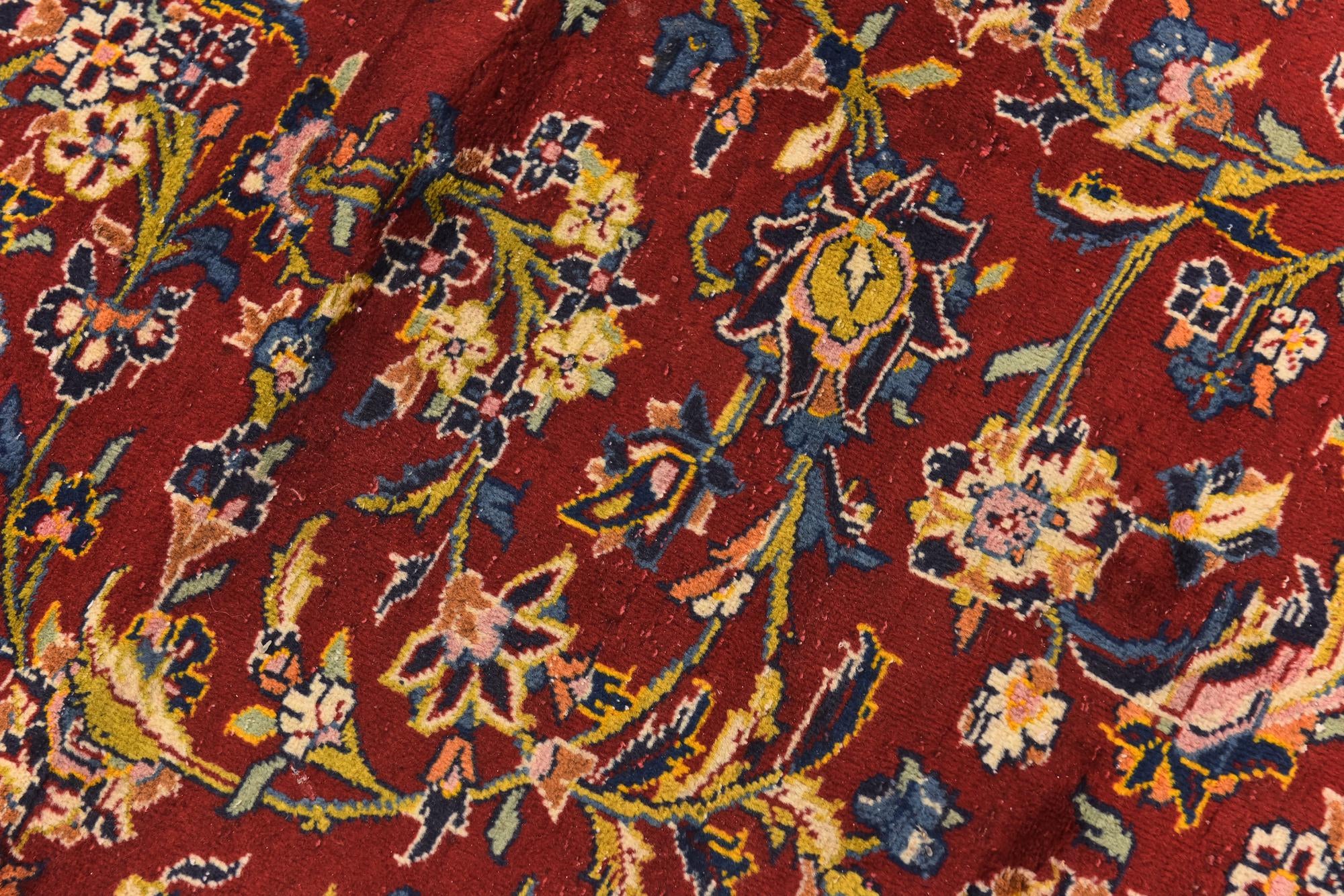 10' x 12' 9 Hand Knotted Kashan Persian Wool Rug