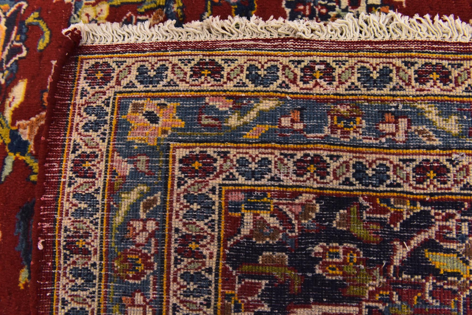 10' x 12' 9 Hand Knotted Kashan Persian Wool Rug