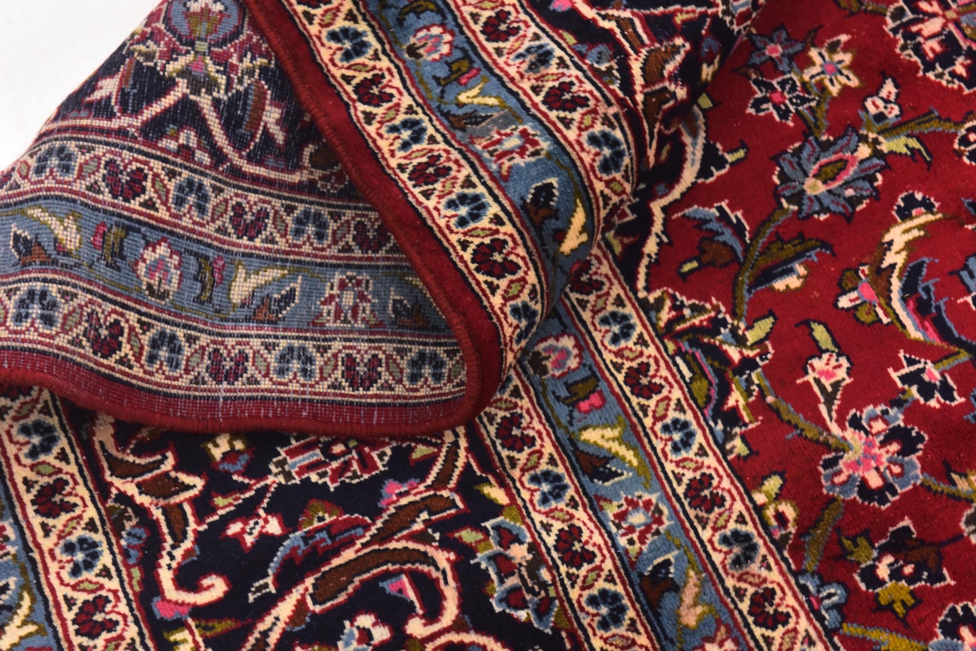 9' 9 x 13' 3 Hand Knotted Kashan Persian Wool Rug