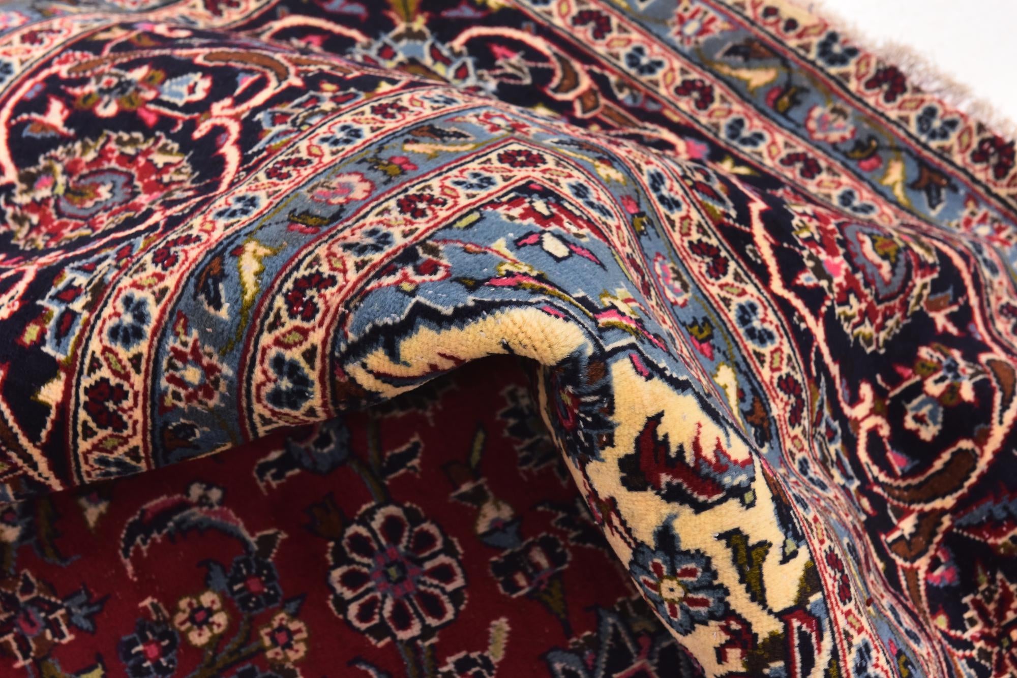 9' 9 x 13' 3 Hand Knotted Kashan Persian Wool Rug