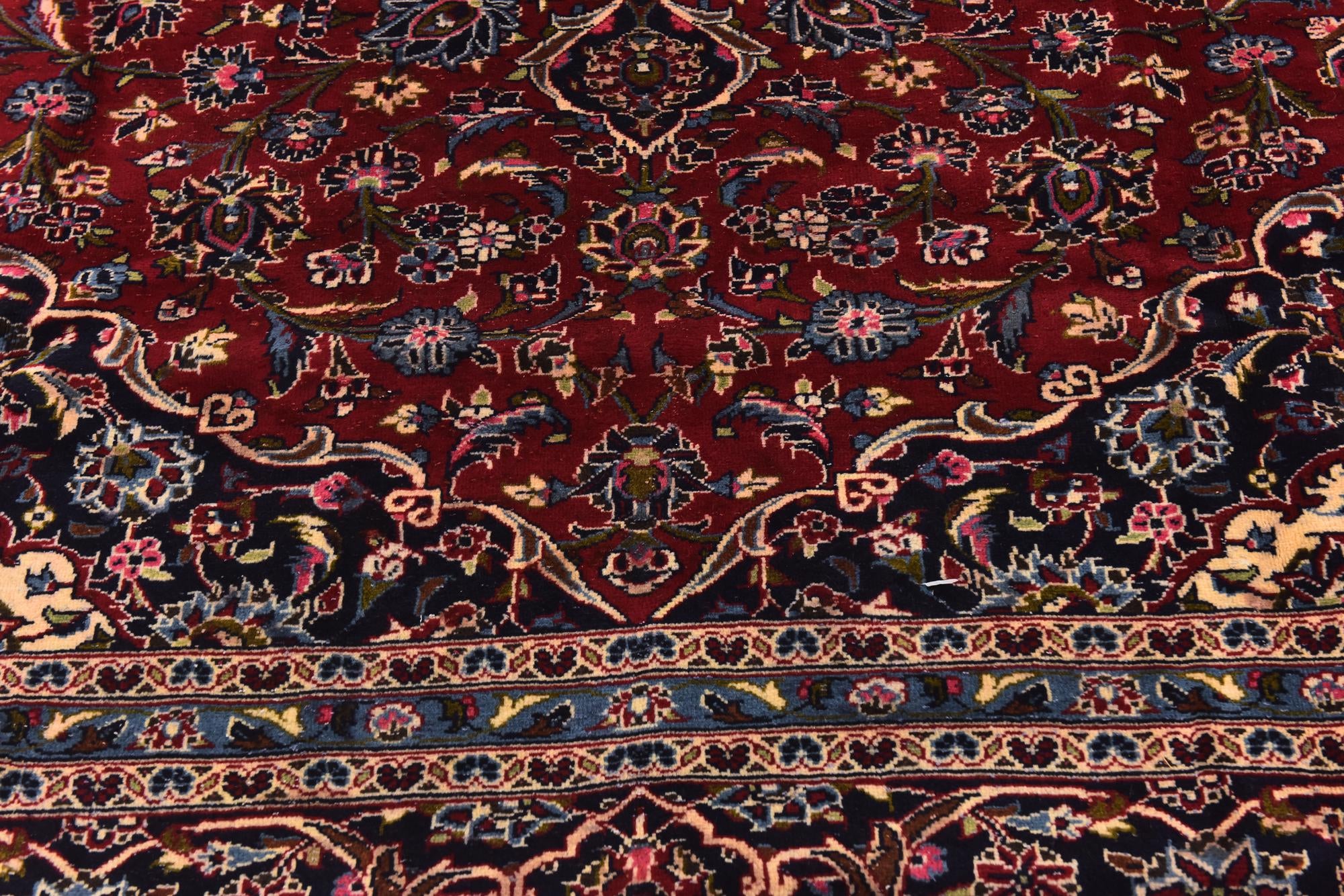 9' 9 x 13' 3 Hand Knotted Kashan Persian Wool Rug