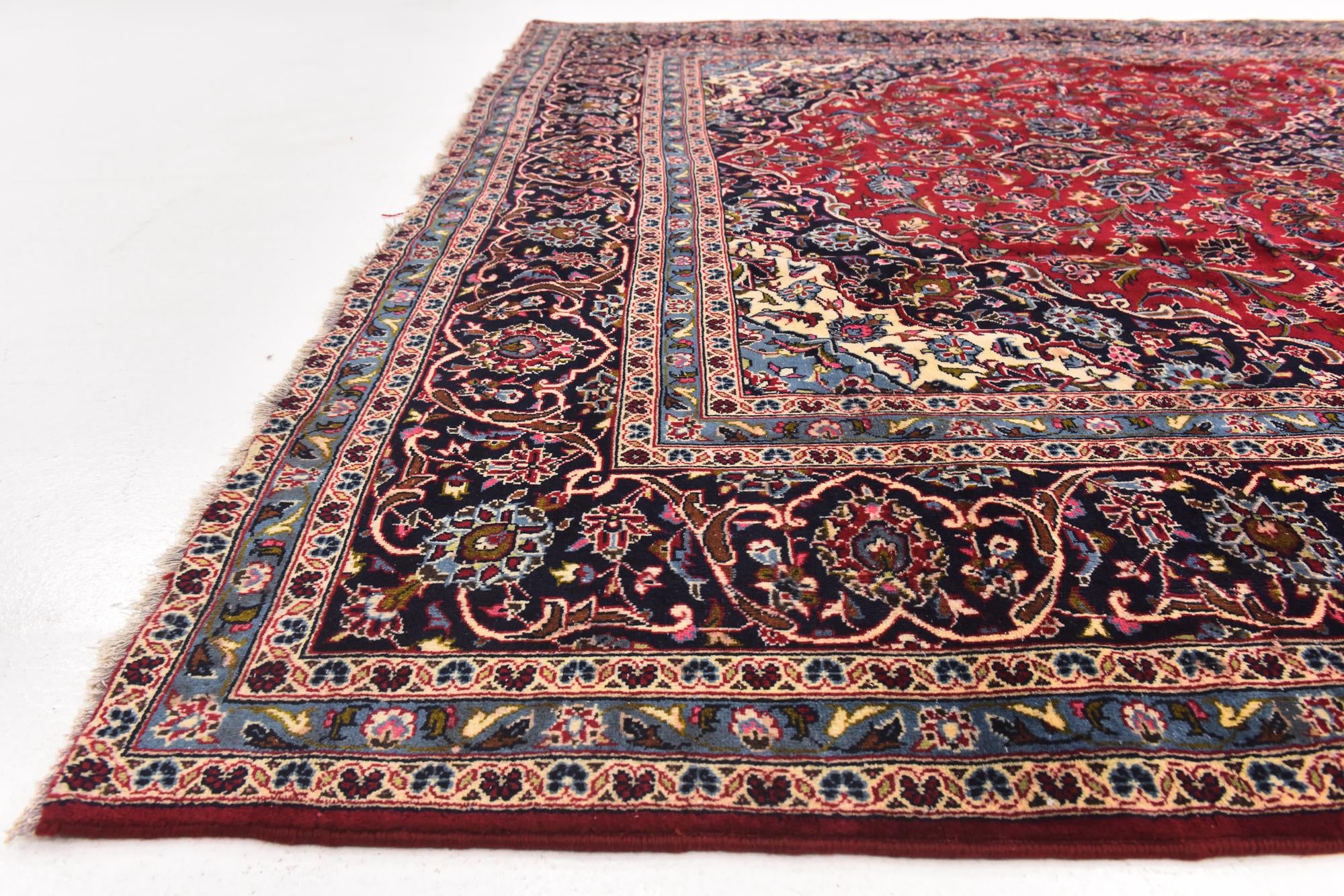 9' 9 x 13' 3 Hand Knotted Kashan Persian Wool Rug
