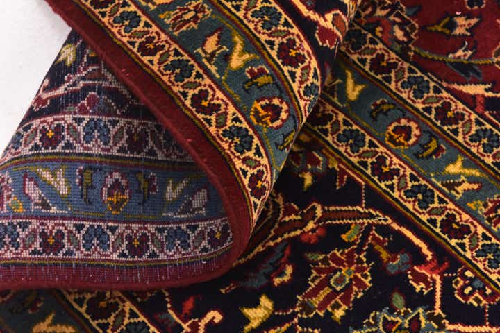9' 7 x 13' Hand Knotted Kashan Persian Wool Rug