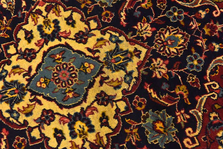 9' 7 x 13' Hand Knotted Kashan Persian Wool Rug