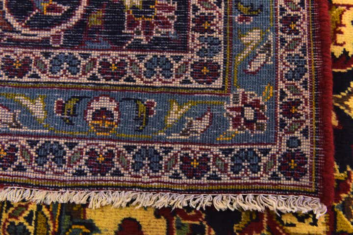9' 7 x 13' Hand Knotted Kashan Persian Wool Rug