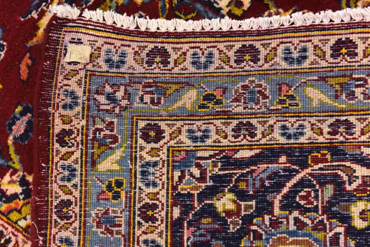 9' 10 x 12' 6 Hand Knotted Kashan Persian Wool Rug