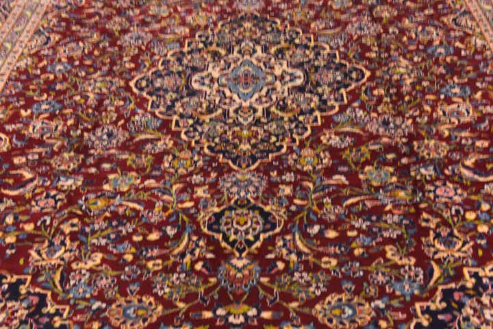 9' 10 x 12' 6 Hand Knotted Kashan Persian Wool Rug
