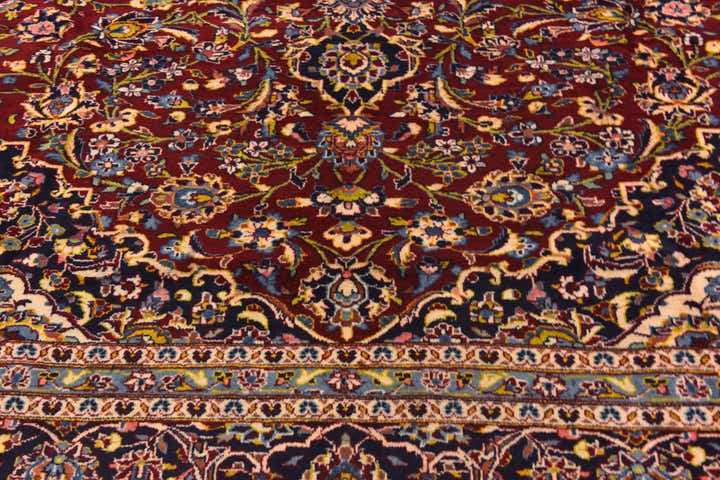 9' 10 x 12' 6 Hand Knotted Kashan Persian Wool Rug