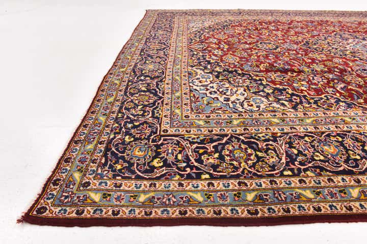 9' 10 x 12' 6 Hand Knotted Kashan Persian Wool Rug