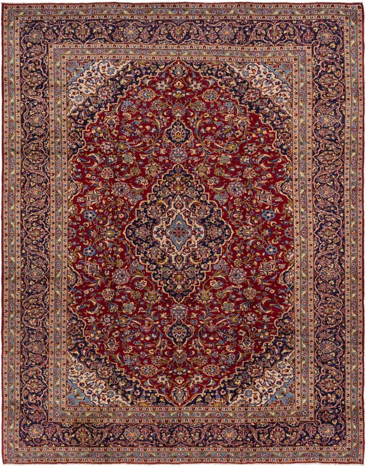 9' 10 x 12' 6 Hand Knotted Kashan Persian Wool Rug