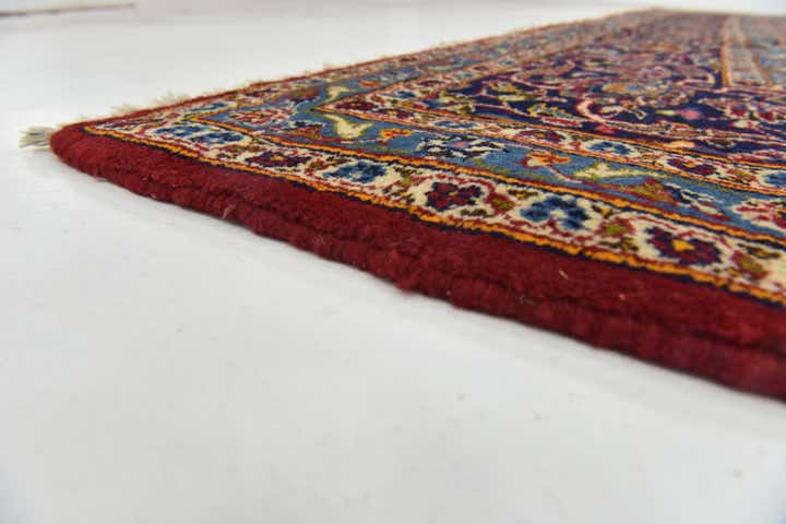 9' 8 x 13' Hand Knotted Kashan Persian Wool Rug