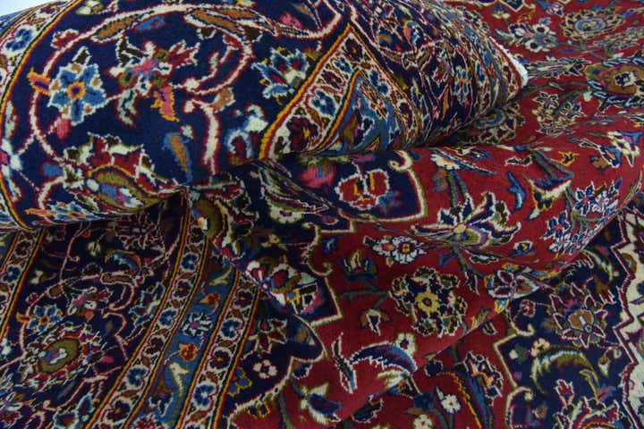 9' 8 x 13' Hand Knotted Kashan Persian Wool Rug