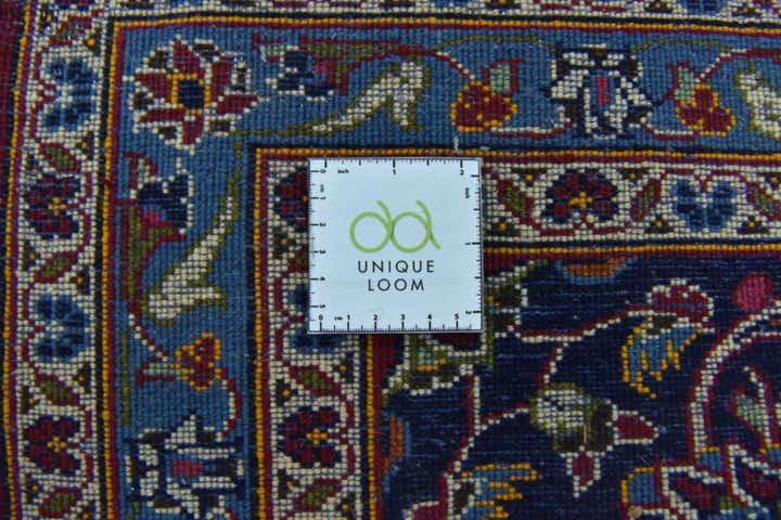 9' 8 x 13' Hand Knotted Kashan Persian Wool Rug