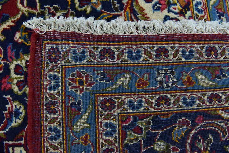 Detail image of 9' 8 x 13' Hand Knotted Kashan Persian Wool Rug