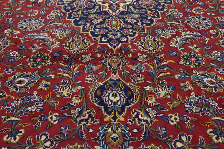 9' 8 x 13' Hand Knotted Kashan Persian Wool Rug