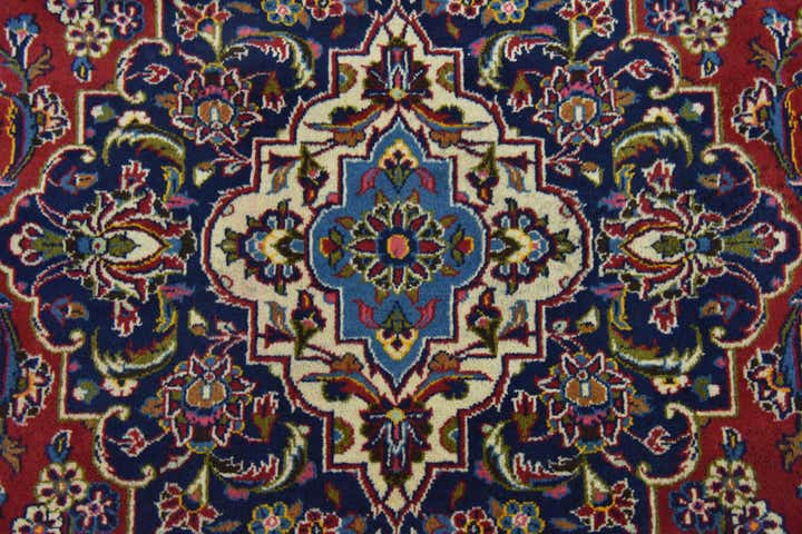 9' 8 x 13' Hand Knotted Kashan Persian Wool Rug