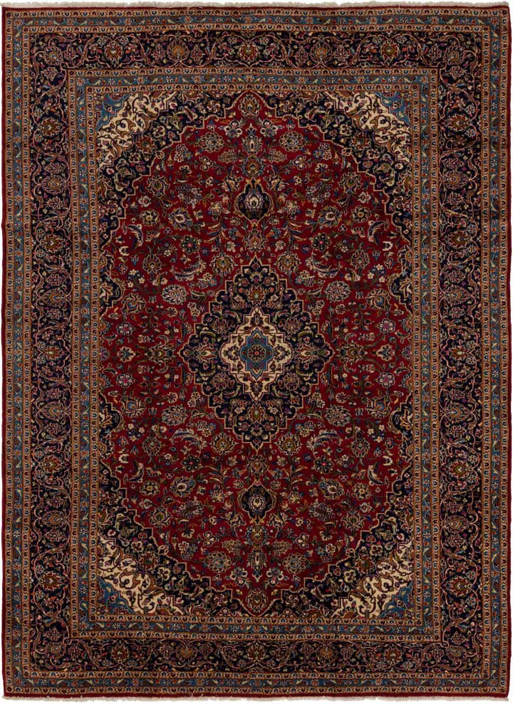 9' 8 x 13' Hand Knotted Kashan Persian Wool Rug