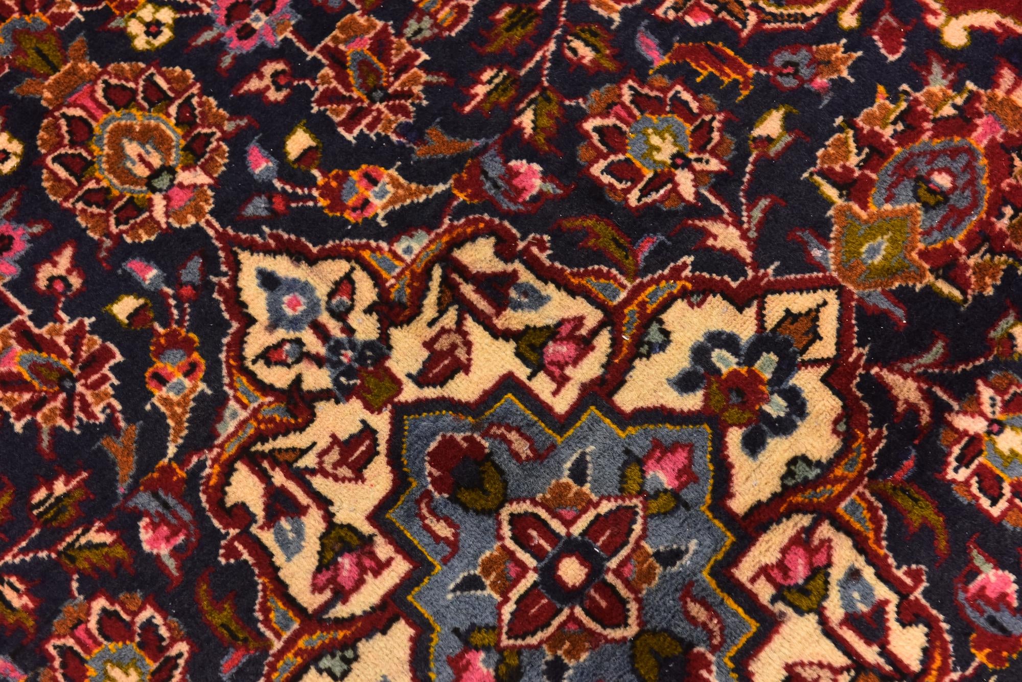 9' 7 x 13' 3 Hand Knotted Kashan Persian Wool Rug