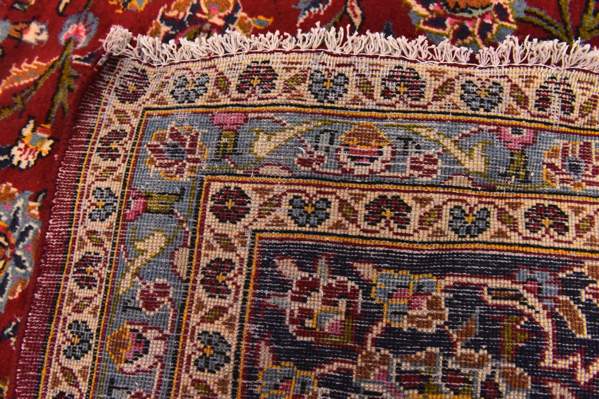 9' 7 x 13' 3 Hand Knotted Kashan Persian Wool Rug