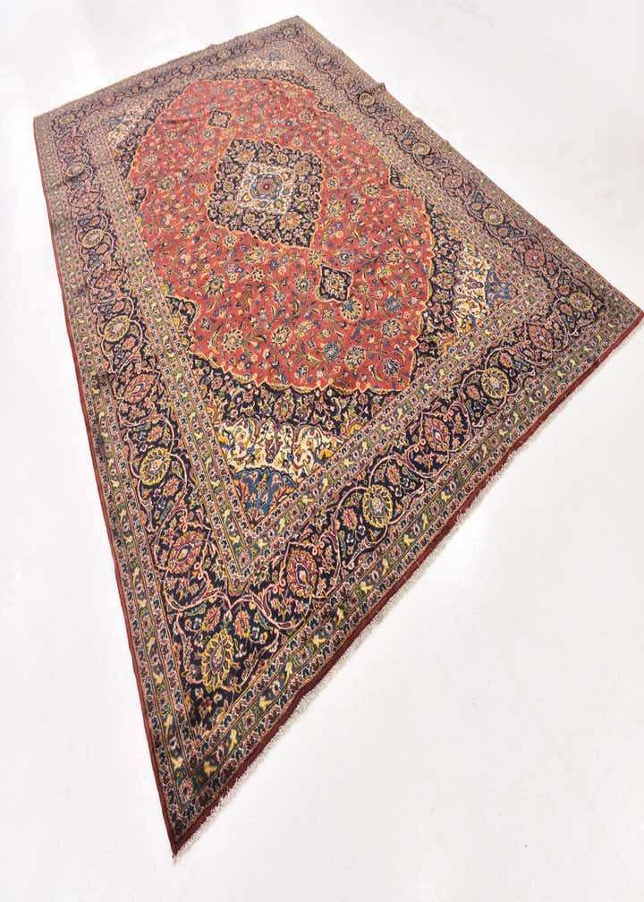 9' 10 x 13' 7 Hand Knotted Kashan Persian Wool Rug