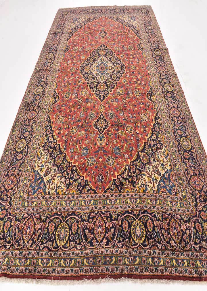 9' 10 x 13' 7 Hand Knotted Kashan Persian Wool Rug