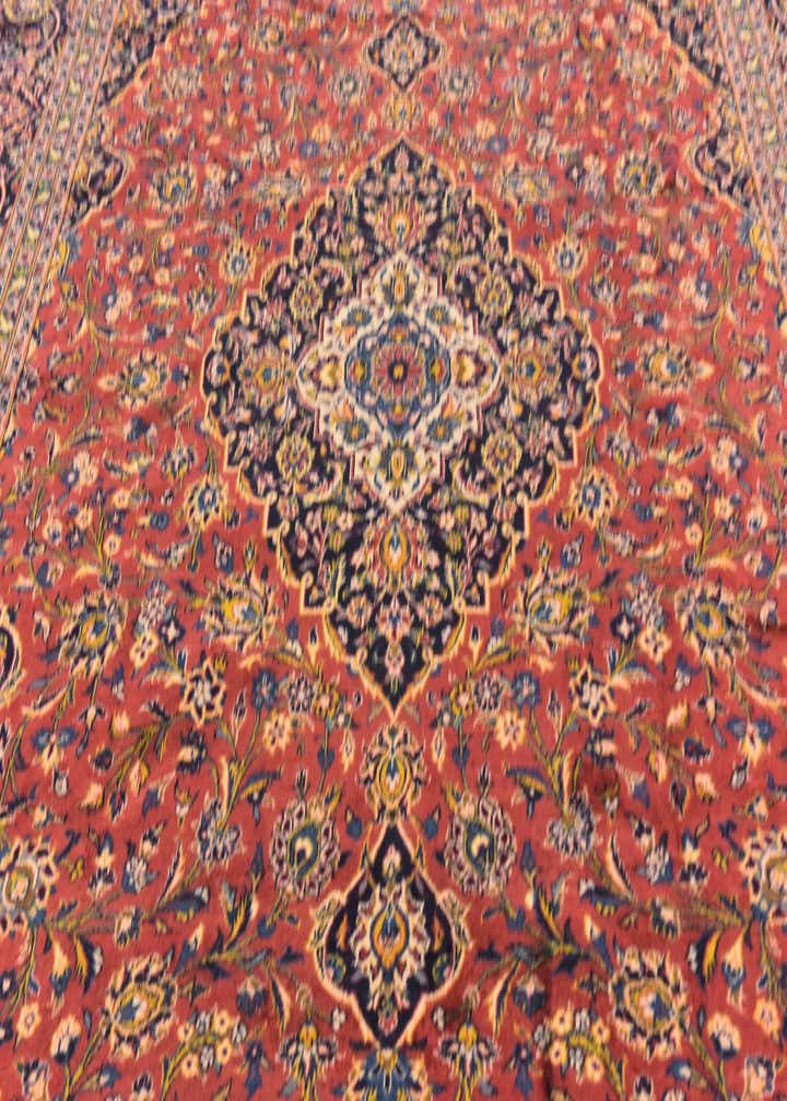 9' 10 x 13' 7 Hand Knotted Kashan Persian Wool Rug
