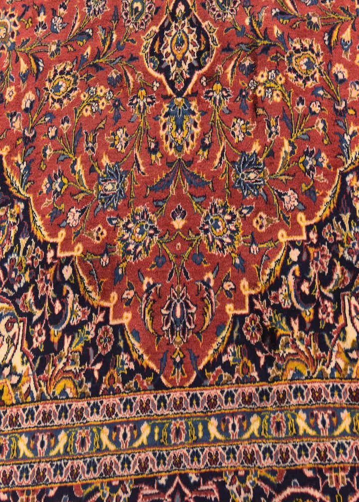 9' 10 x 13' 7 Hand Knotted Kashan Persian Wool Rug