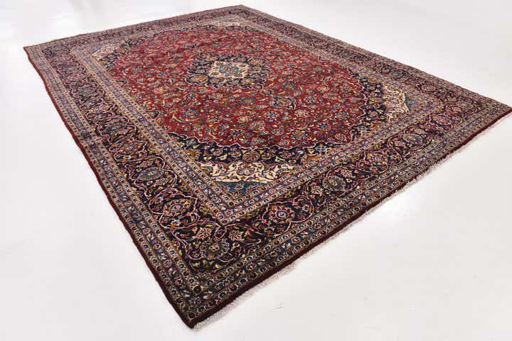 10' x 12' 10 Hand Knotted Kashan Persian Wool Rug